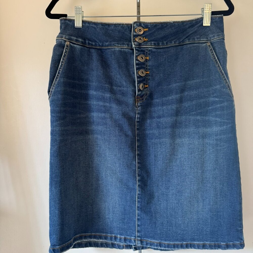 Prana Denim Pencil Skirt in Blue